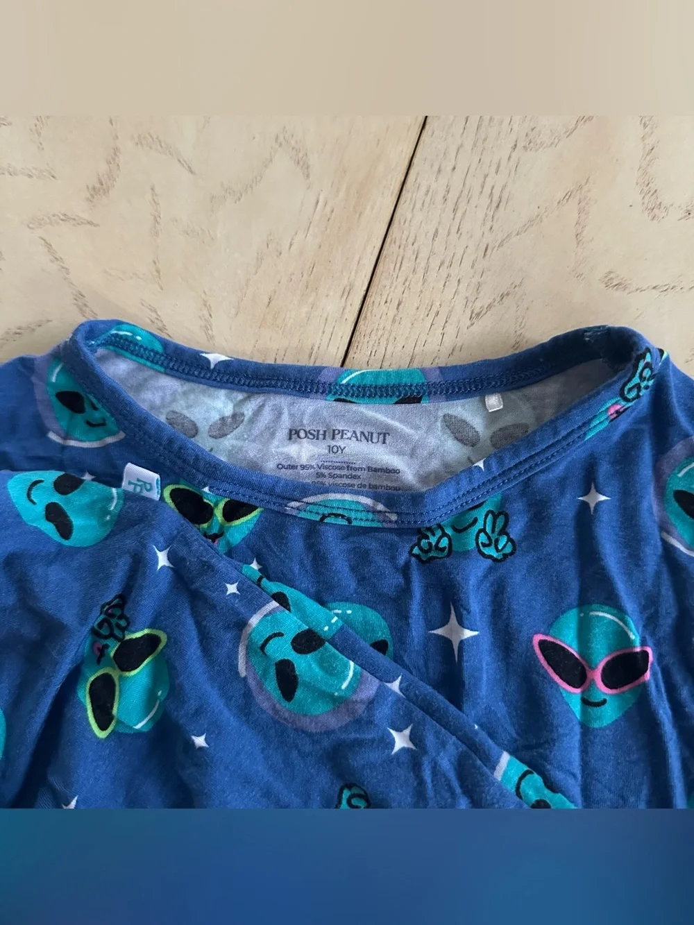 Posh Peanut Alien Blue Tank Top Boy Shirt Viscose from Bamboo 10Y